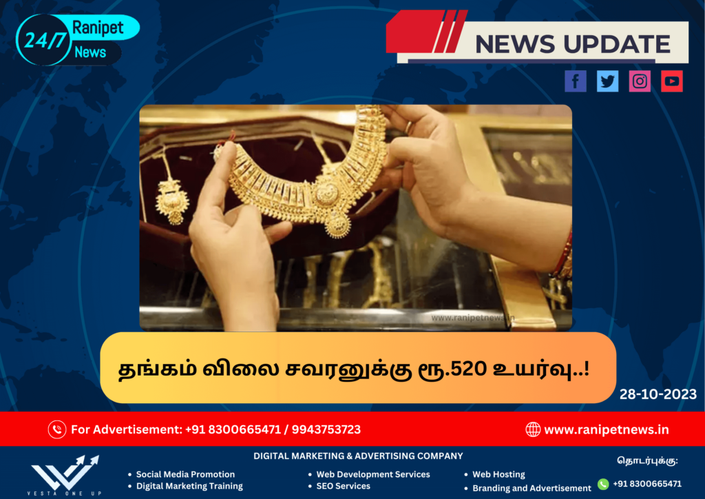 The price of gold raised by Rs.520 to Sawaran..!